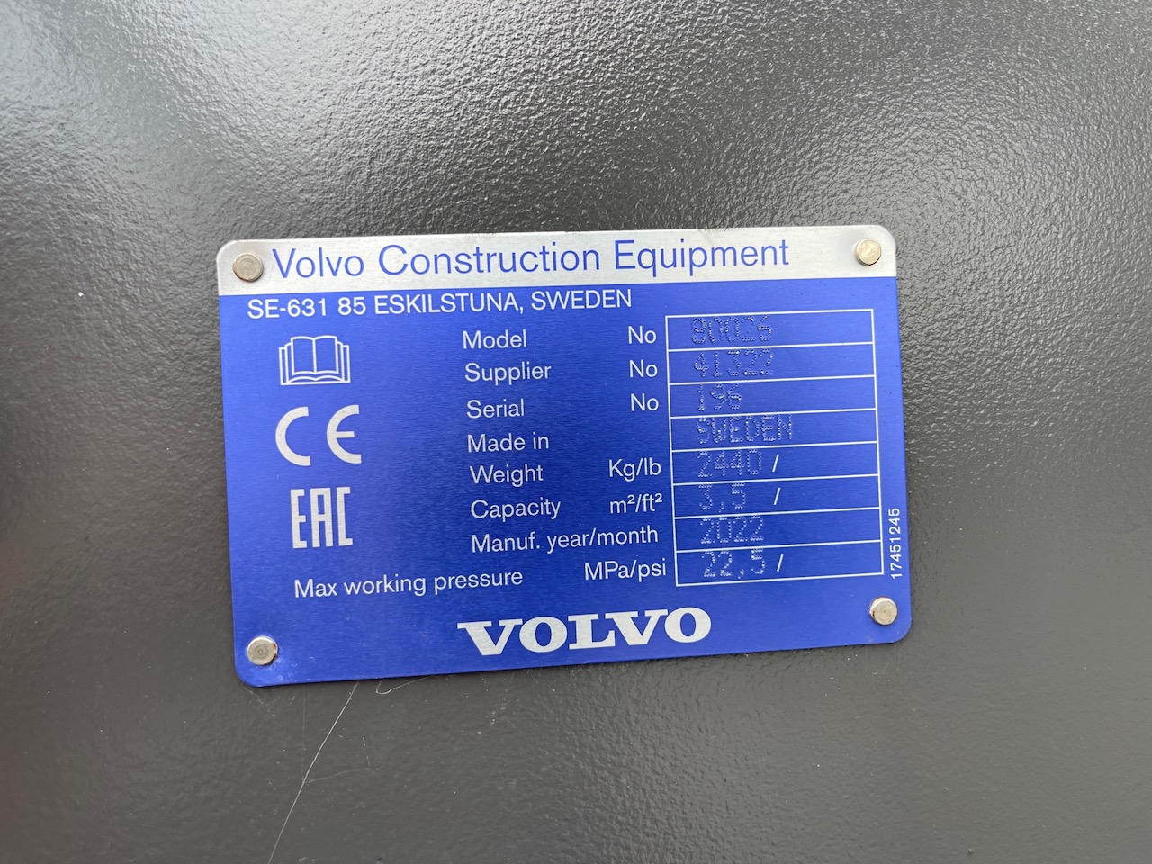 Volvo Bomenklem L150/L180/L220 aansluiting